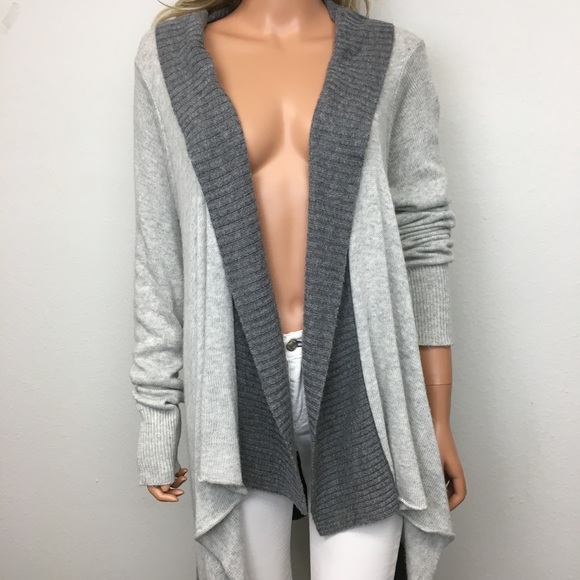 Asymmetrical Hem Color Block Cardigan Sweater - Picture 3 of 7